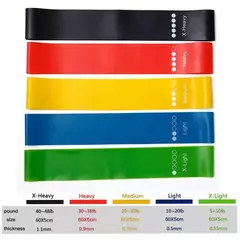 Kit 5 Faixas Elásticas Para Exercícios Multifuncional Yoga Fisioterap - Sinal Verde Store
