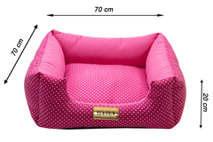 Cama Quadrada para Cachorro ou Gato Luppet Luxo Rosa Poa (LP8018-04) na internet