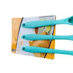 Kit 3 Peças Colher E Pincel Espátula De Silicone Culinário - Sinal Verde Store