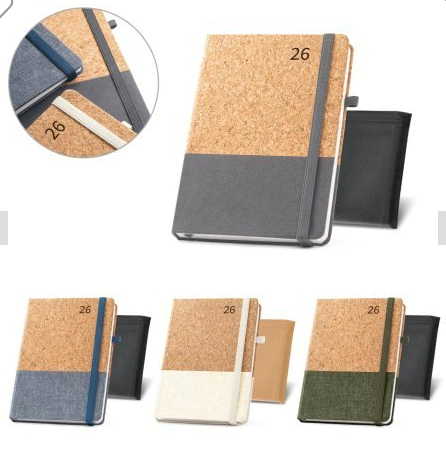 Agenda com capa em cortiça e linho Quental - comprar online
