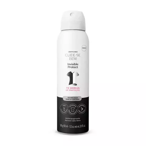 Antitranspirante Aerosol Jato Seco Cuide-se Bem Invisible Protect 90g/150ml