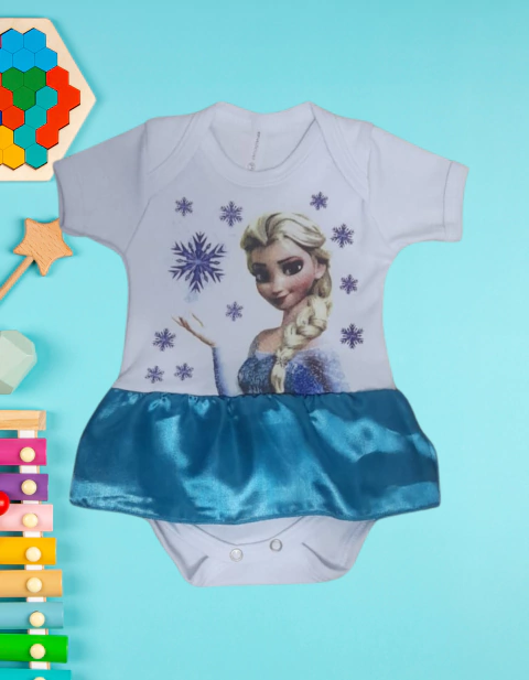 Body Infantil Feminino - Manga Curta - Frozen: Elsa - loja online