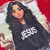 T-Shirt Infantil Vermelha Garota Jesus na internet