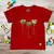 T-Shirt Infantil Vermelha Coração Paz Amor Dourado - comprar online