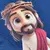 T-Shirt Infantil Azul Jesus Desenho na internet
