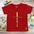 T-Shirt Infantil Vermelha Cruz Dourada Jesus Cristo - comprar online