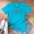 Camiseta Feminina Turquesa Aplique J.E.S.U.S