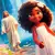 T-Shirt Infantil Branca Menina Jesus na internet