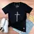 Camiseta Feminina Preta Fé Aplique