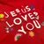 T-Shirt Infantil Vermelha Jesus Loves You na internet