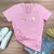 Camiseta Feminina Rosa Raminho