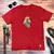 Camiseta Masculina Vermelha Leão Coroa Aplique Dourado - comprar online