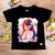 T-Shirt Infantil Preta Garota Flor Orando - comprar online