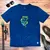 Camiseta Masculina Azul Aplique Leão Dourado - comprar online