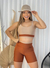Conjunto de short Creme com marrom - comprar online