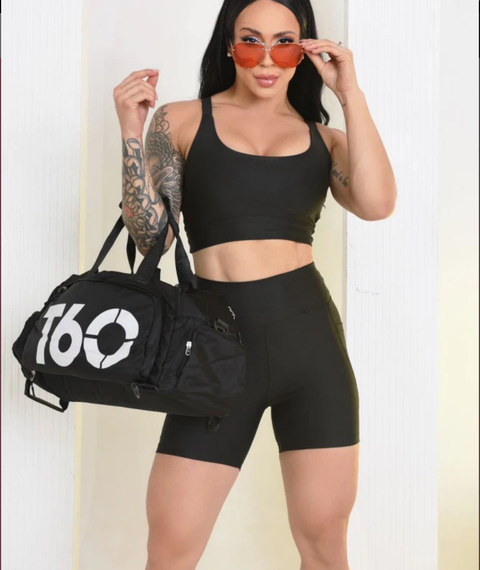 Conjunto de Short Preto com Bolso Lateral – Linha Premium