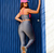 Conjunto de calça Fitness Grafite com Detalhe Rosa - comprar online