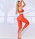 Conjunto Fitness Laranja com Detalhe Creme - comprar online