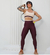 conjunto na cor marsala com detalhe creme