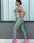 Conjunto de calça verde alecrim com detalhes em rosa bebê na internet