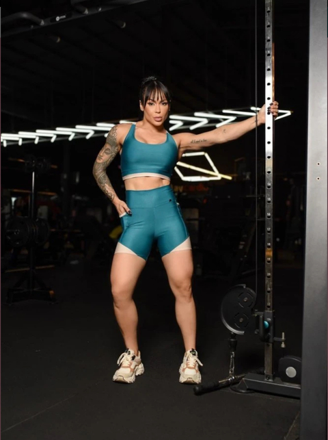 Conjunto Verde & Creme