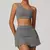 Conjunto Short Saia + Top Alça Unilateral Fitness Feminino Sportiva - comprar online
