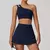 Conjunto Short Saia + Top Alça Unilateral Fitness Feminino Sportiva - loja online