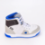 Tênis Infantil Menino Cano Alto Kidy na cor branco, azul e cinza