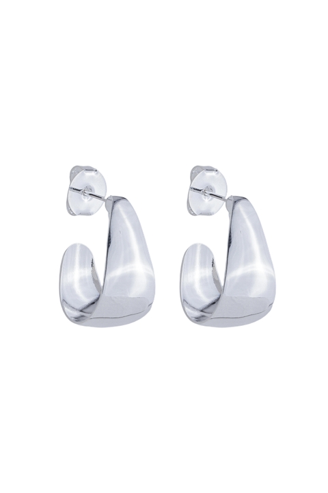 Argola Anzol - Banho de Prata - comprar online