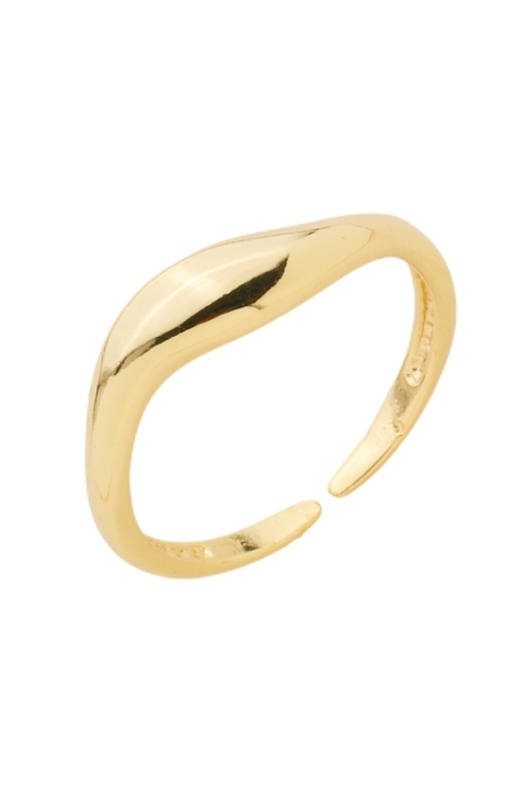 Anel Onda Regulável - Banho de Ouro - comprar online