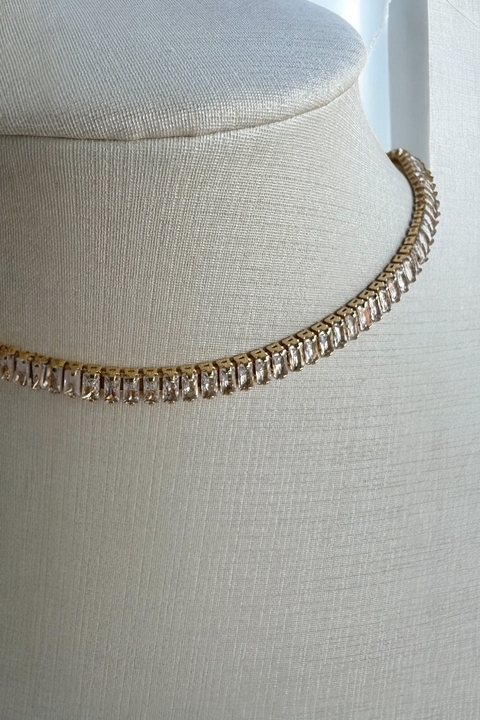 Colar Riviera Baguete Transparente