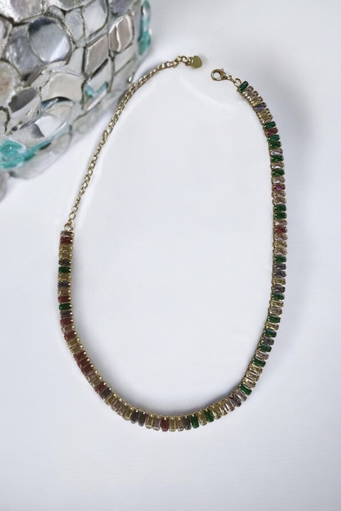 Colar Riviera Baguete Rainbow - comprar online