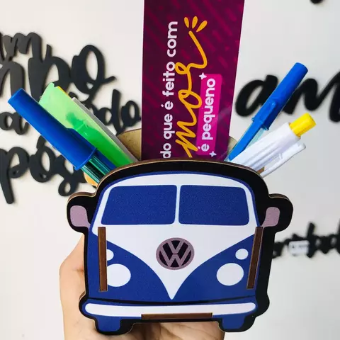 Porta lápis retrô Kombi em MDF - comprar online