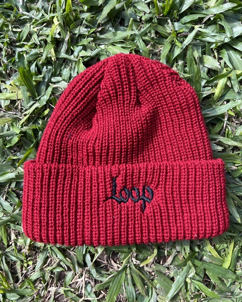 Gorro lana doble hilo bordo