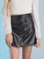Saia Fake Leather com Transpasse - comprar online