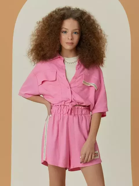 Camisa de Linho Rosa - comprar online