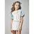 Conjunto Feminino Infantil Blusa Strass Bordado a Mão e Short Saia - comprar online