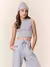 Top de Tricot Cinza com Pedraria - comprar online