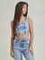 Cropped Corset Jeans Azul