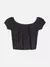Cropped Preto de Tricot com Strass - Bu e Bi Moda Infantil