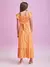 Vestido Midi Laranja Floral com Abelhas - comprar online