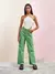 Calça Wide De Sarja Verde - comprar online