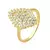 Anel losango florido cravejado com micro zircônias - Banhado a Ouro 18k tamanho 13