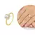 Anel com zircônia central e cravejado com micro zircônias - Banhado a Ouro 18k-2g