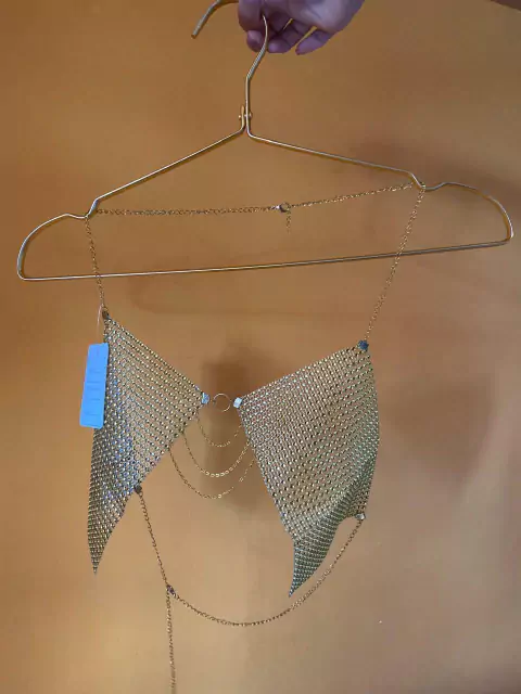 Top Strass dorado