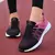 Sapatilhas femininas com cordões em malha respirável, sapatos casuais, sapatos - Purchasemix