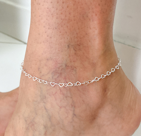 Tornozeleira elo corações