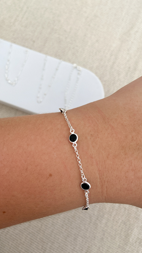 Pulseira zircônias pretas