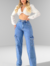 Calça cargo jeans