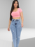Calça jeans cintura alta